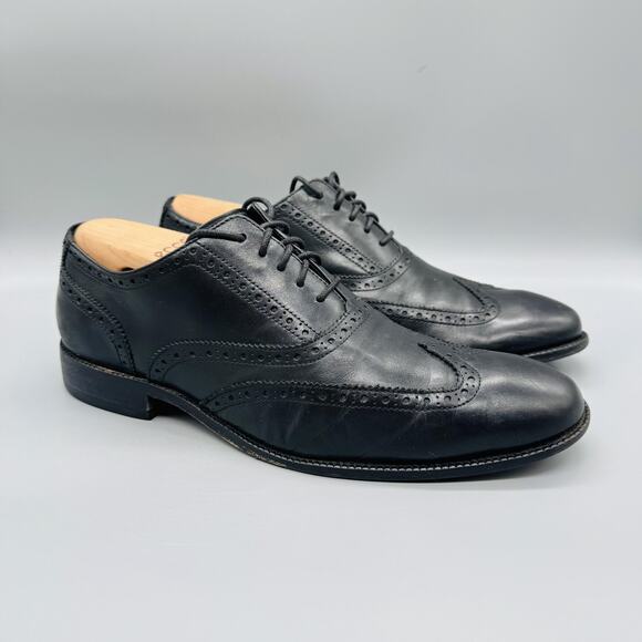 Cole Haan Shoes Mens 9.5 Black Leather Wingtip Oxford Lace Up Dress Brogue main image 3